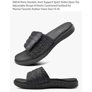 Oncai Black Slip On Slide Sandals Mens Size 15